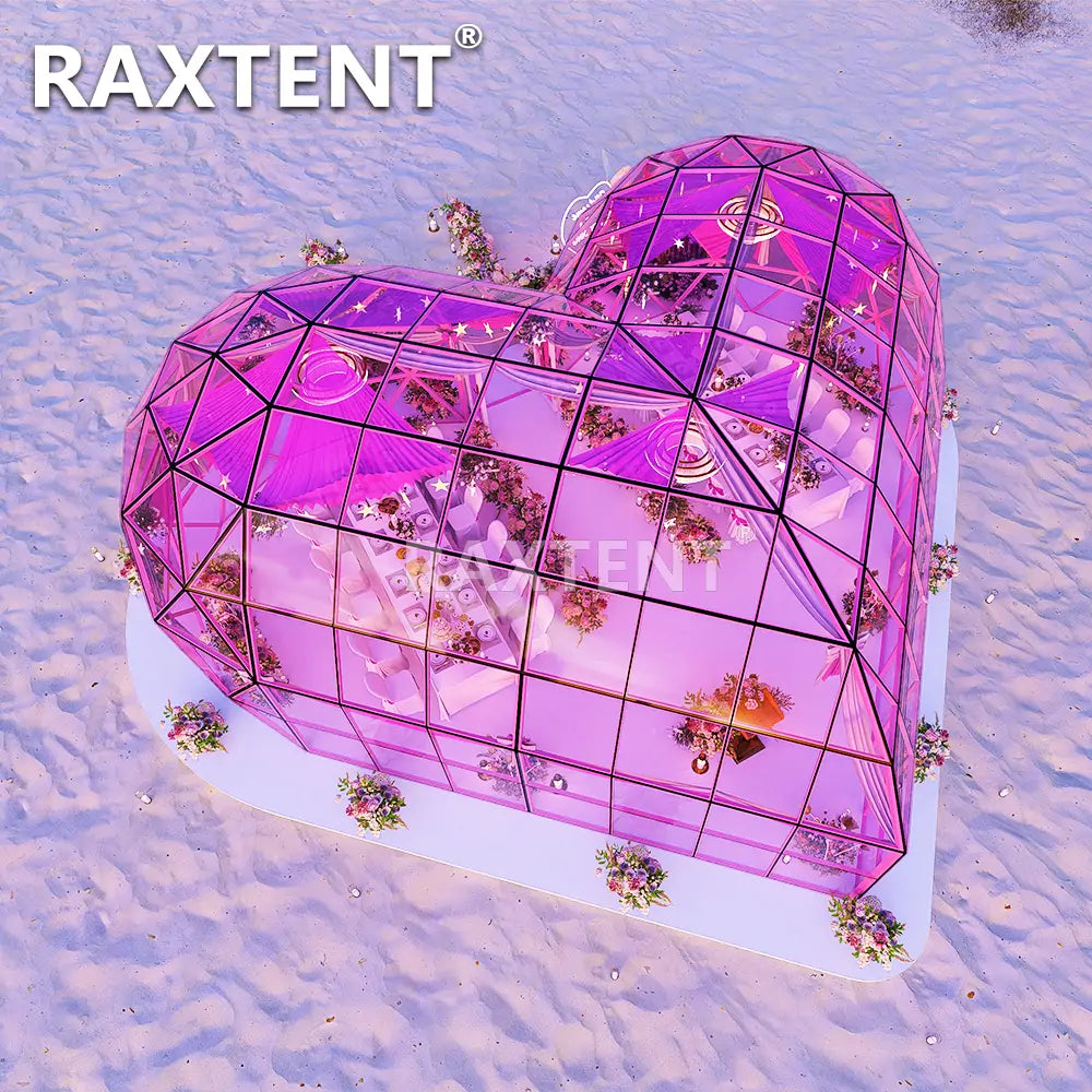 heart glass dome for wedding