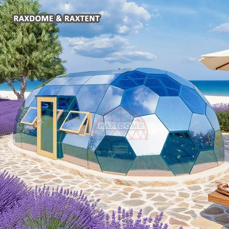 RAXDOME Oval Glamping Glass Geodesic Dome Tent Kits with Oval Shape