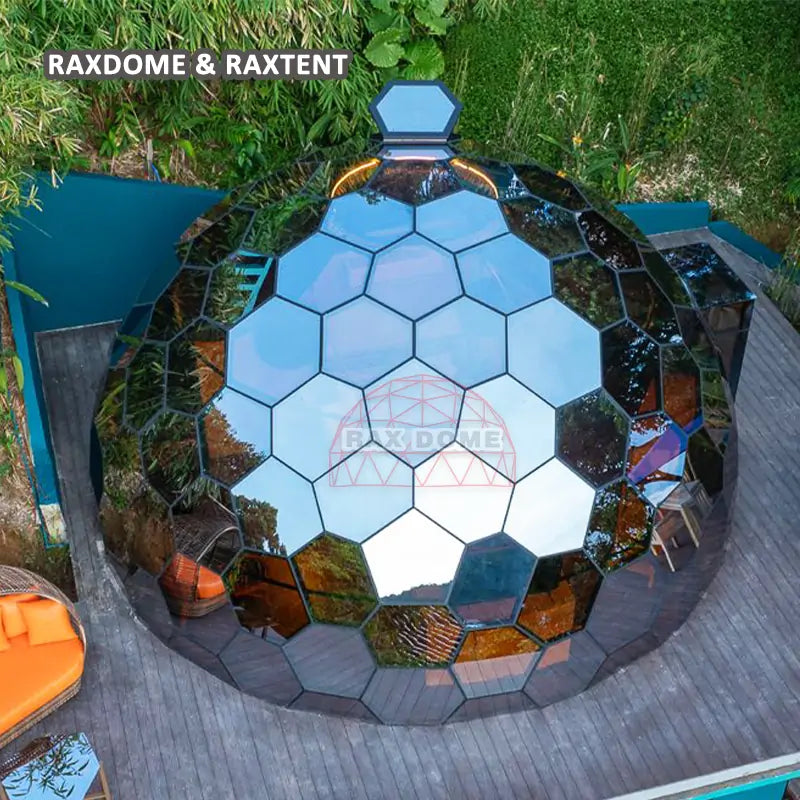 RAXDOME 7M Hexagon Glass Geodesic Glamping Dome House for Vacation Stargazed Hotel