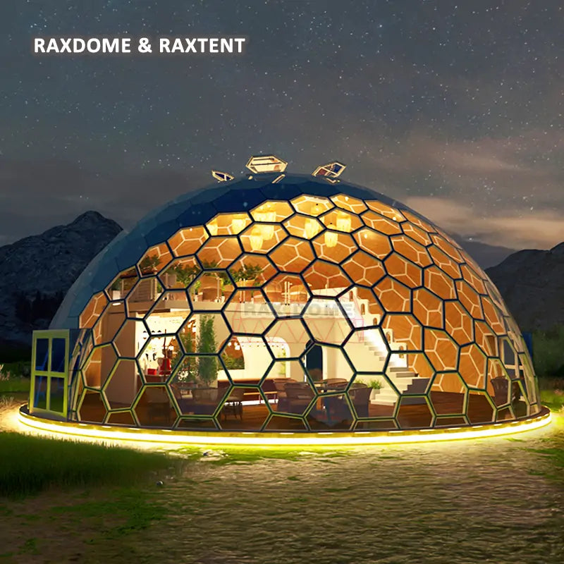 15m prefab glass dome tent