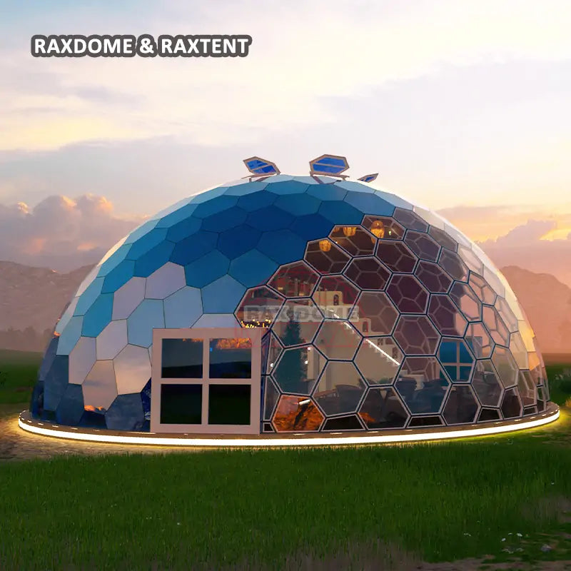 15m geodesic honeycomb glass dome