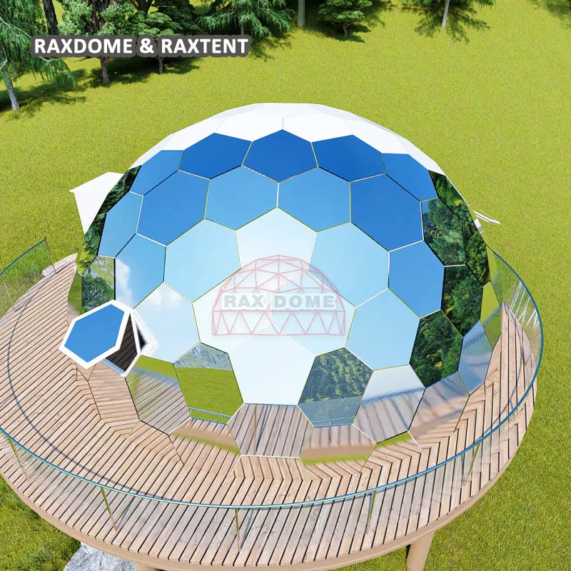 8m geodesic glass dome tent for glamping 
