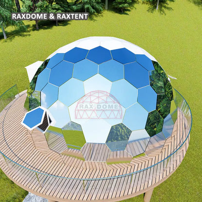 8m geodesic glass dome tent for glamping 