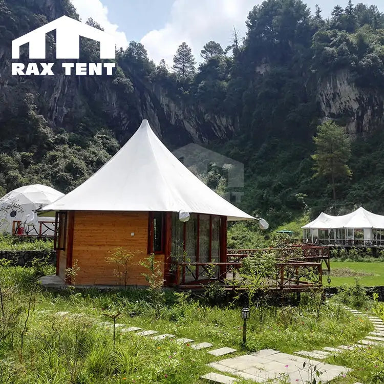 6M Octagon 30 Sqm Luxury Hotel Tent House with Glass Wall for Glamping