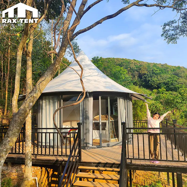 30 sqm One Peak Tent House Glamping Tent for Outdoor Luxury Hotel – RAX TENT