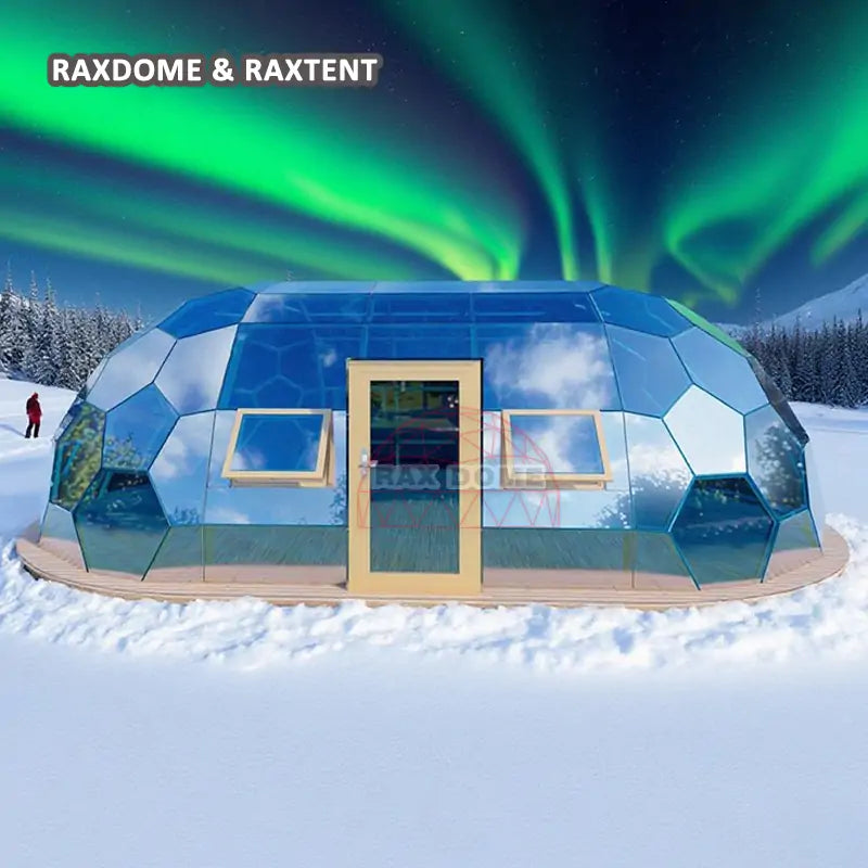 oval geodesic glass dome house