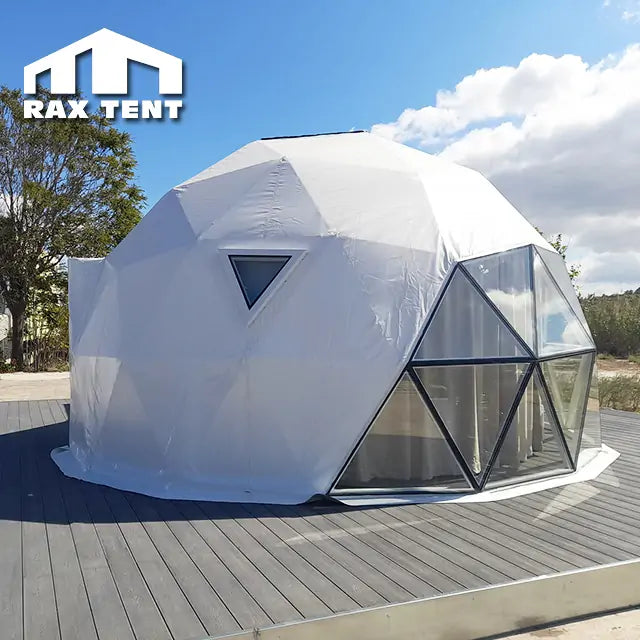 6M Mixed Dome Tent PVC Glass Tent with Panoramic View for Outdoor Glam – RAX TENT
