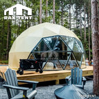 RAXTENT 6M Glass PVC Dome Tent for Glamping Pods with Kitchen and Bathroom