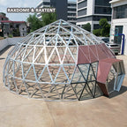 9.5m peach shape geodesic glass dome