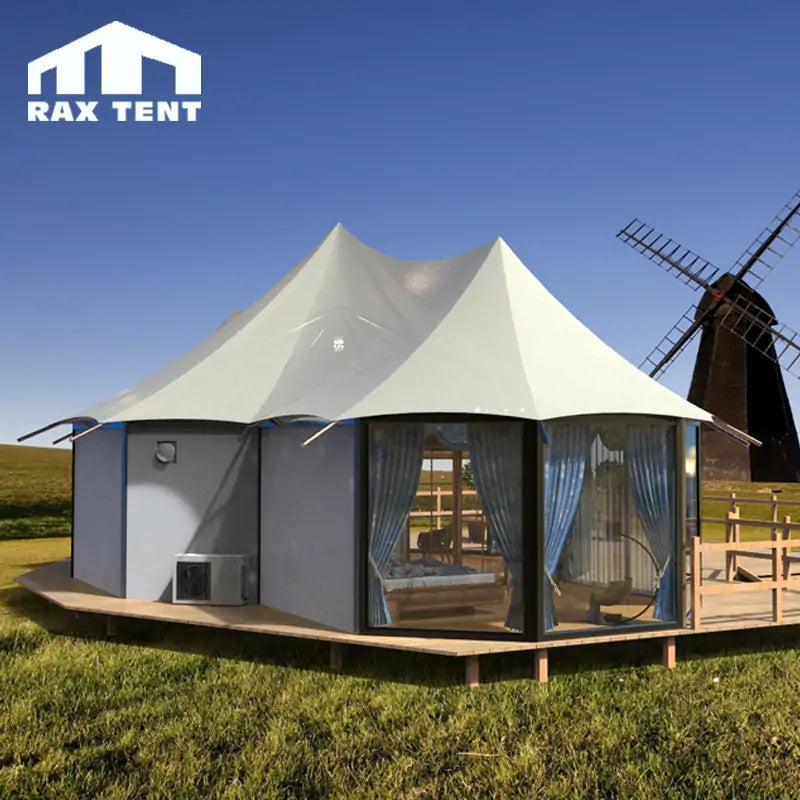 100 SQM Tent House for Permanent Living Luxury Tent Home with Glass Wa – RAX TENT