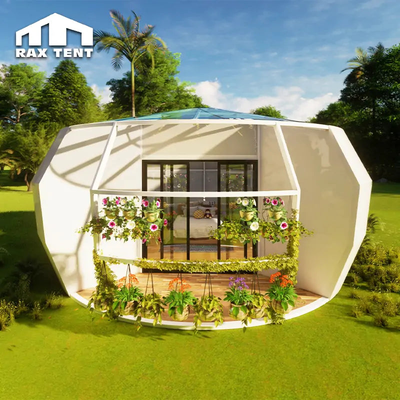 glamping tent with pumpkin shape