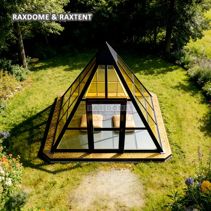 4m pyramid glamping pod