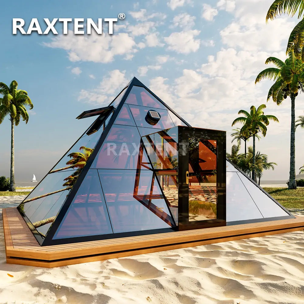 7m brown glamping pyramid house