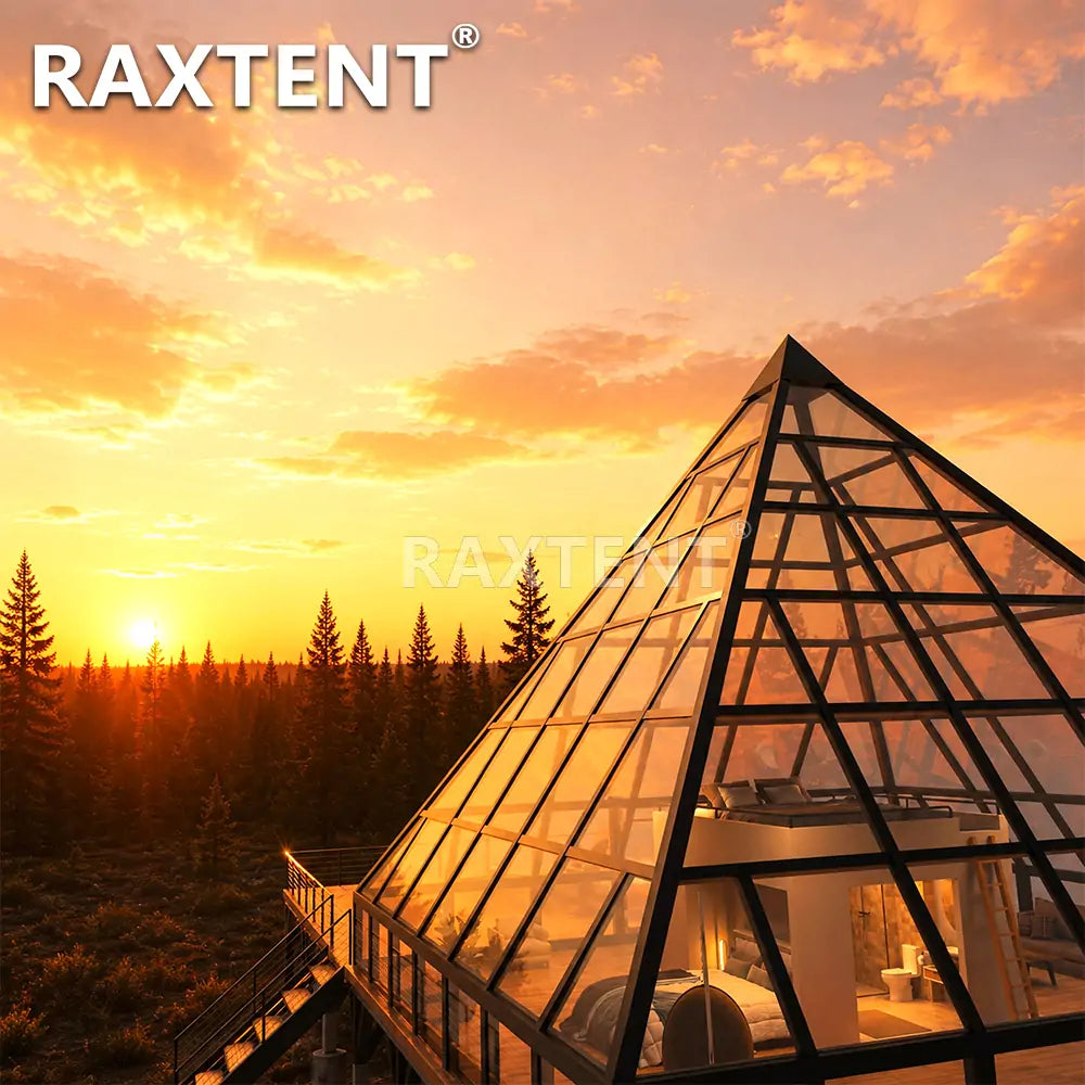 9m glass pyramid house