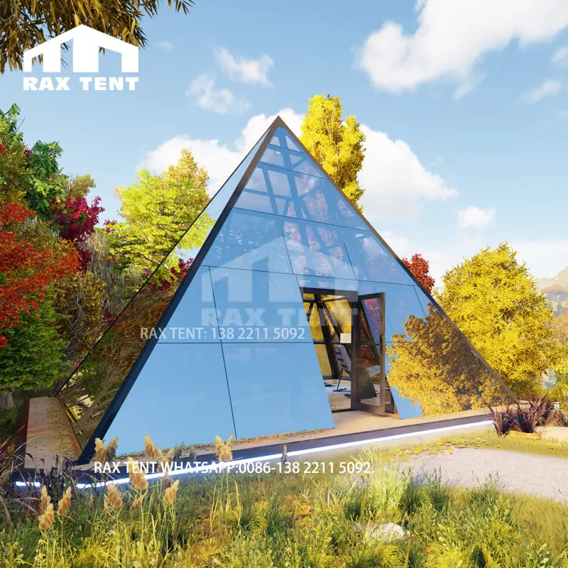 pyramid glass house for glamping