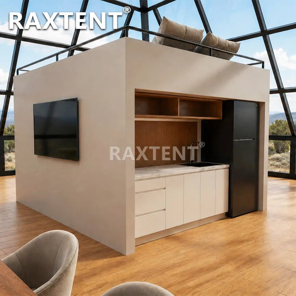 RAXTENT 9M Elevated Pyramid Glass House for Luxury Glamping Hotels