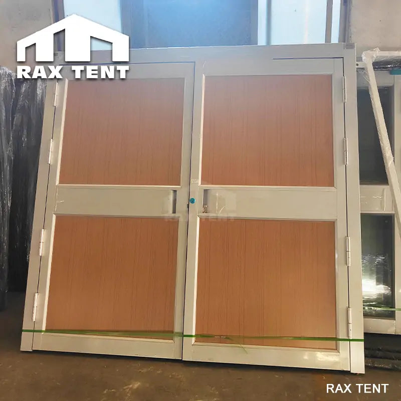 double open door with solid panels