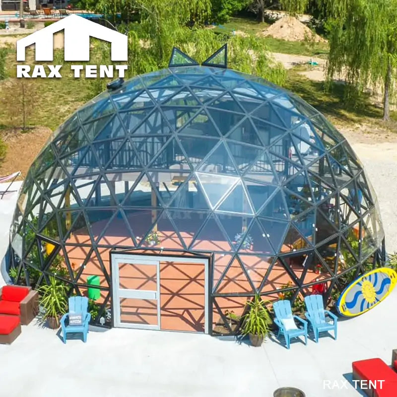 12m dome with double open glass door