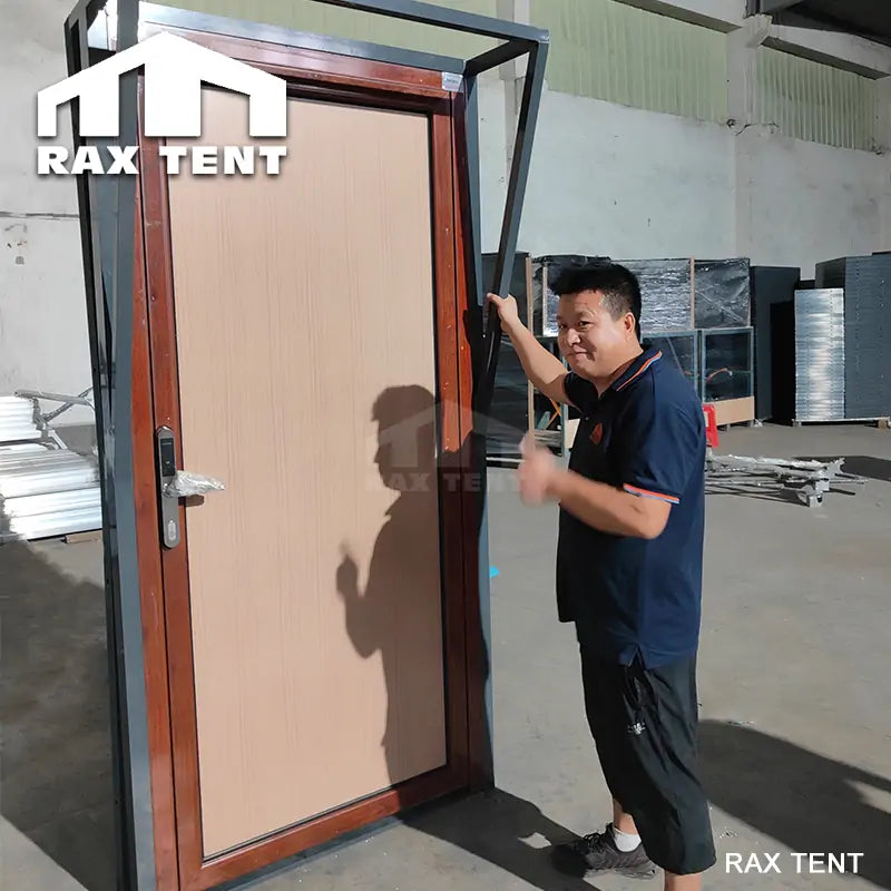 RAXTENT Wooden Color Door for Geodesic Dome Tent House Wooden Color Door / Password lock