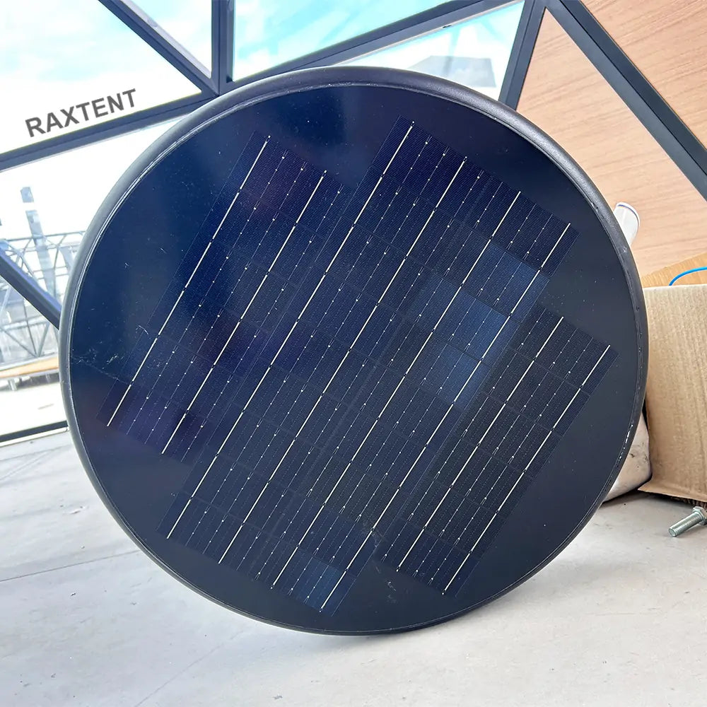 glass dome tent solar fan