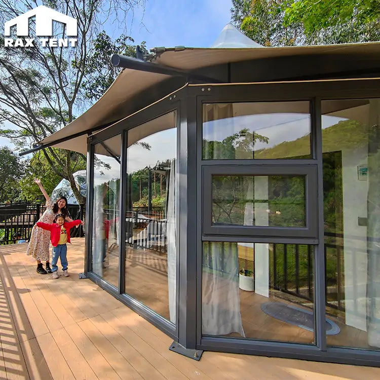 30 sqm One Peak Tent House Glamping Tent for Outdoor Luxury Hotel