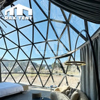 12M Wooden Glass Dome with Double Layer Curtain for Retreat Reception
