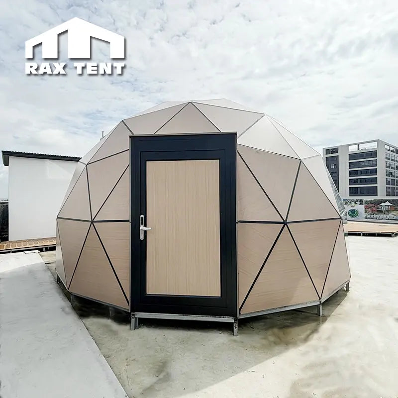 RAXTENT 6M Insulated Wooden Glass Dome for Glamping Hotel Room